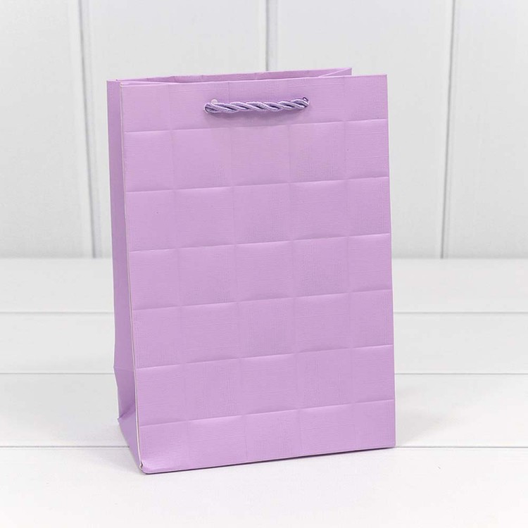 000195G/4 Пакет подарочный "Квадраты" Сиреневый 14*20*8 210г 1/20 1/240