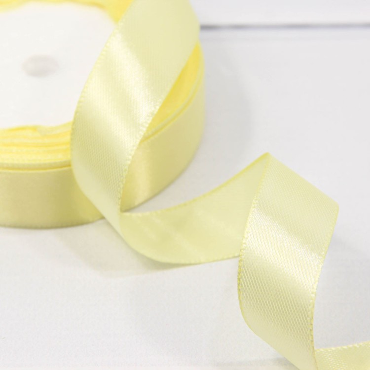 562-20/02 Лента Атласная Сатин 2см*25ярд Светло-жёлтый 1/10 1/400