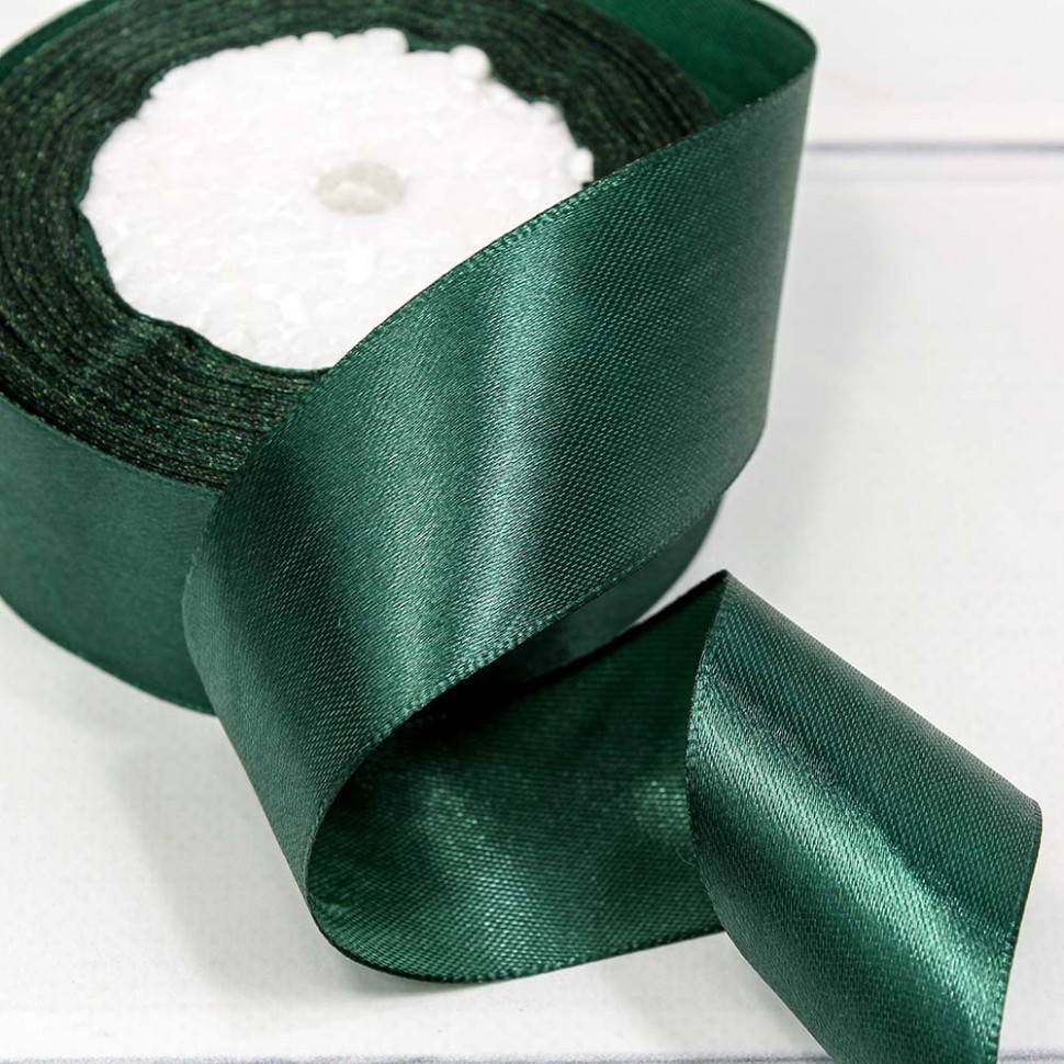 562-38/103 Лента Атласная Сатин 3,8см*25ярд Изумрудный 1/5 1/200