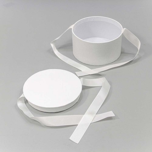 720151/1 Коробка Круглая 11*6 с лентами Белый 1/108