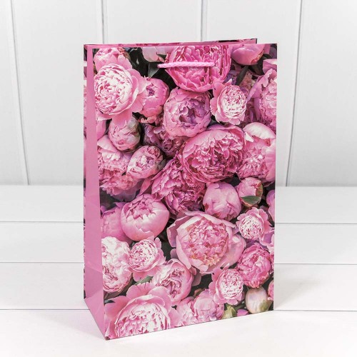 00019K Пакет подарочный "Цветы" (микс) 20*30*10 128г 1/20 1/360