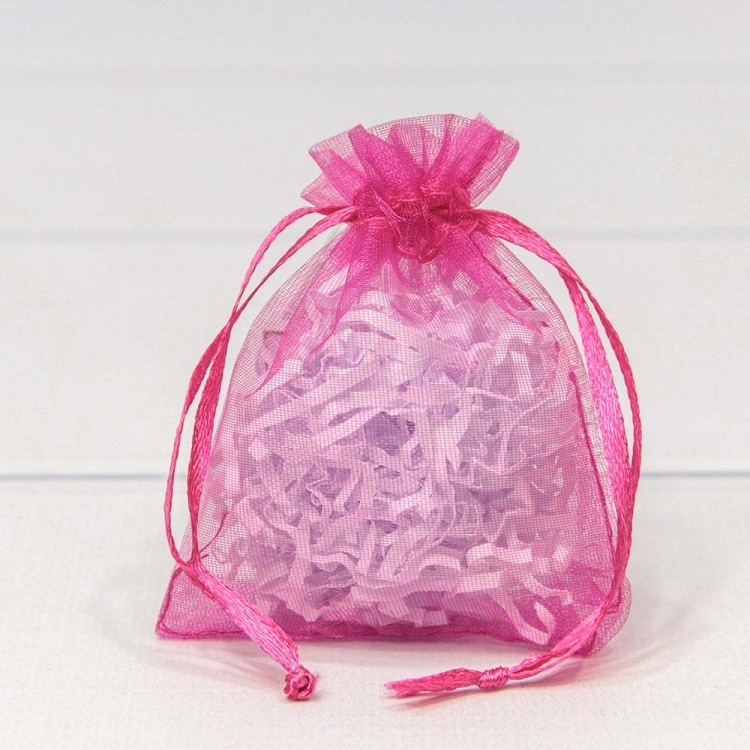 000801-8J Мешочки из органзы 7*9 см однотонные малиновый 1/100 1/5000
