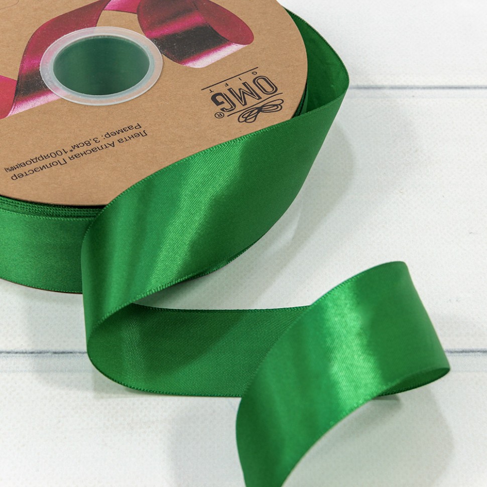 556-38/580 Лента Атласная Полиэстер класс А 3,8см*100ярд Зелёный 1/9 1/36 556-38/580 Лента Атласная Полиэстер класс А 3,8см*100ярд Зелёный 1/9 1/36