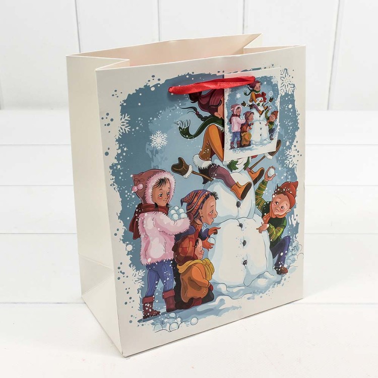 N21702 Пакет подарочный Люкс "Новый год" (ассортимент) 18*23*10 1/12 1/288