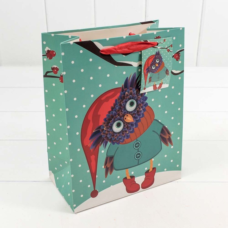 N21702 Пакет подарочный Люкс "Новый год" (ассортимент) 18*23*10 1/12 1/288