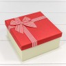 720616/26 Коробки Квадратные Набор 1/3 19,5*19,5*9,5 с полосатым бантиком Красный 1/36