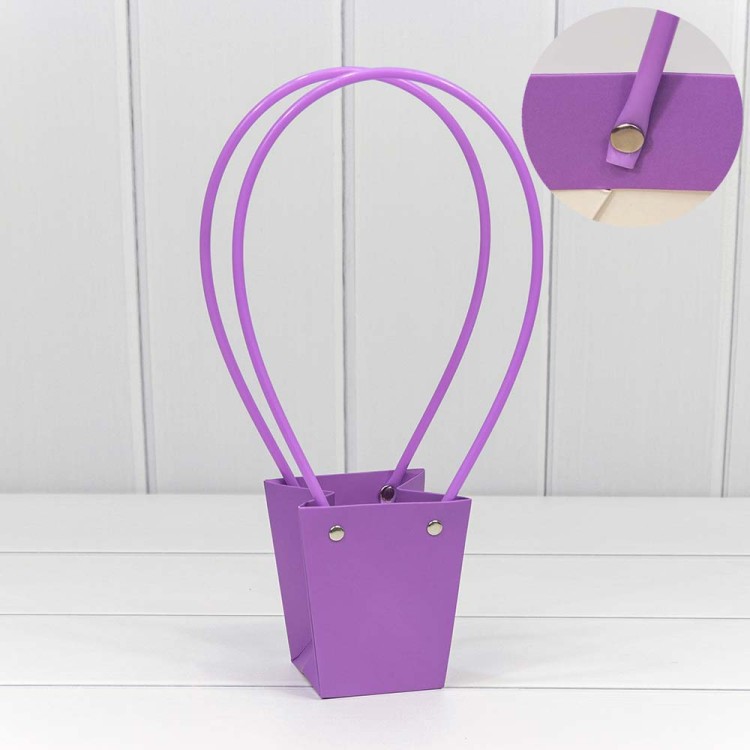 000171J/21 Пакет подарочный "Ваза для цветов" 10*9*6,5 Фиолетовый 1/10 1/300