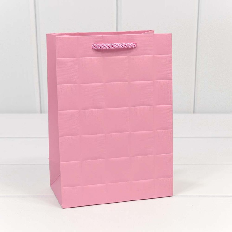 000195G/3 Пакет подарочный "Квадраты" Розовый 14*20*8 210г 1/20 1/240