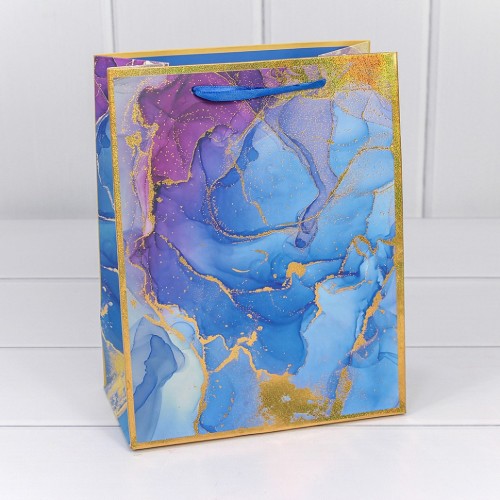 000397E Пакет подарочный "Мрамор" (микс) 18*23*10 210г 1/20 1/420