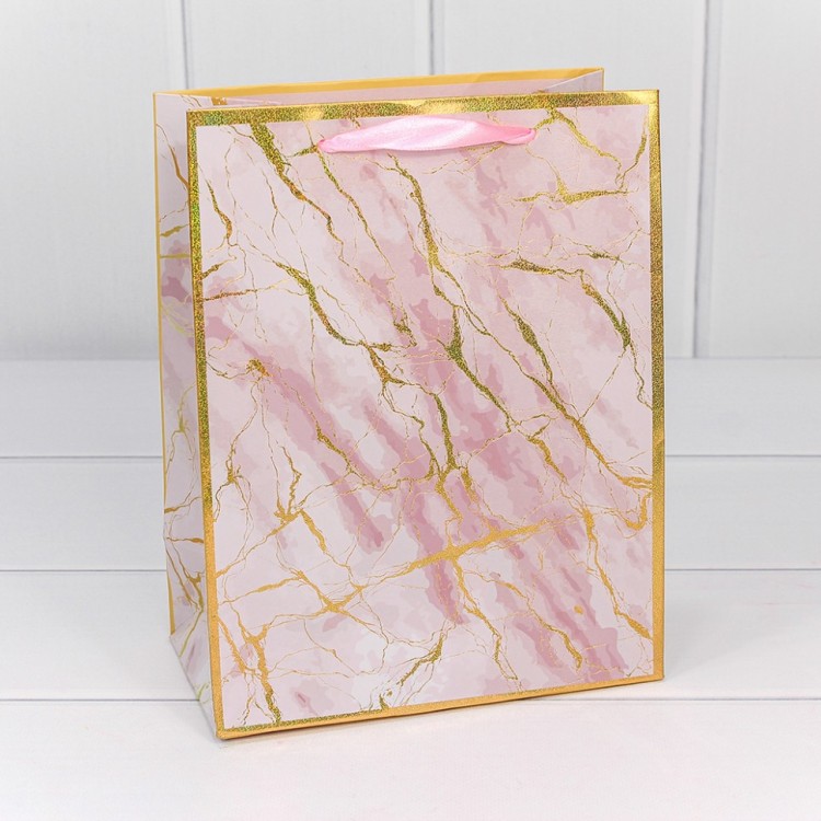 000397E Пакет подарочный "Мрамор" (микс) 18*23*10 210г 1/20 1/420