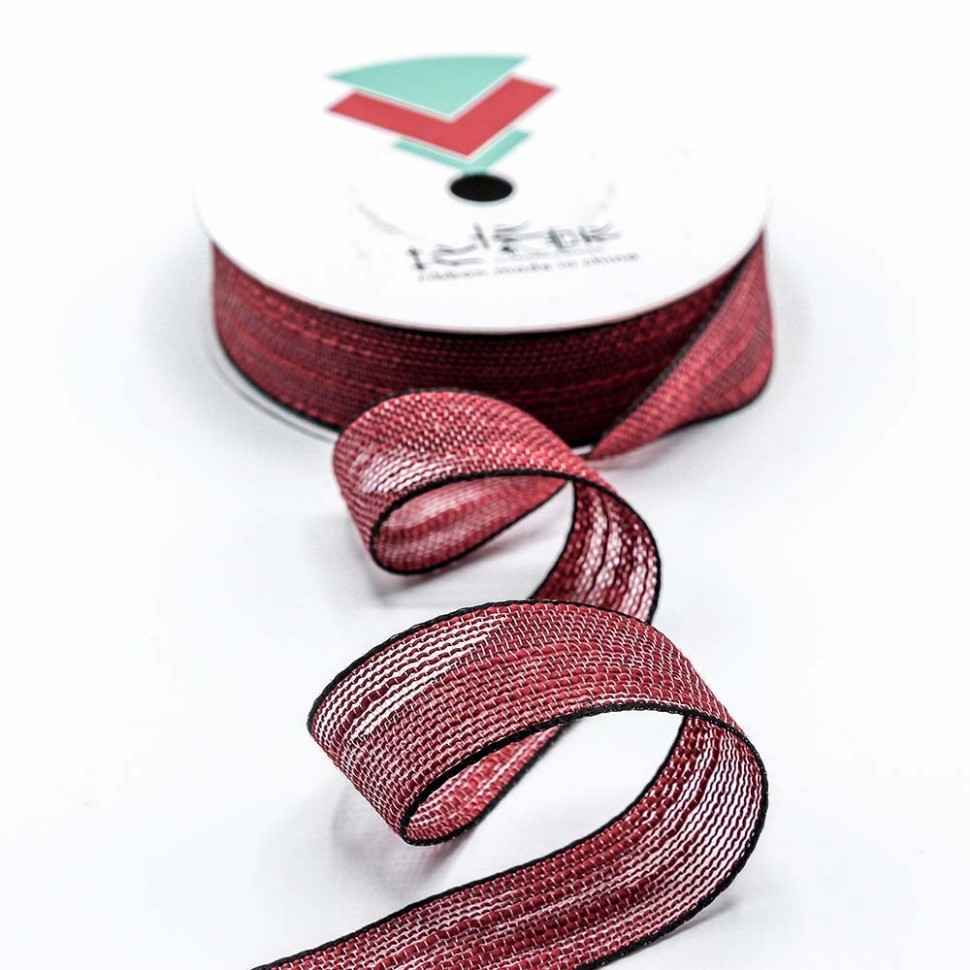 537-25/6 Лента декоративная (полиэстер) с каймой 2,5 см*20 ярдов бордовый 1/8 1/192 537-25/6 Лента декоративная (полиэстер) с каймой 2,5 см*20 ярдов бордовый 1/8 1/192
