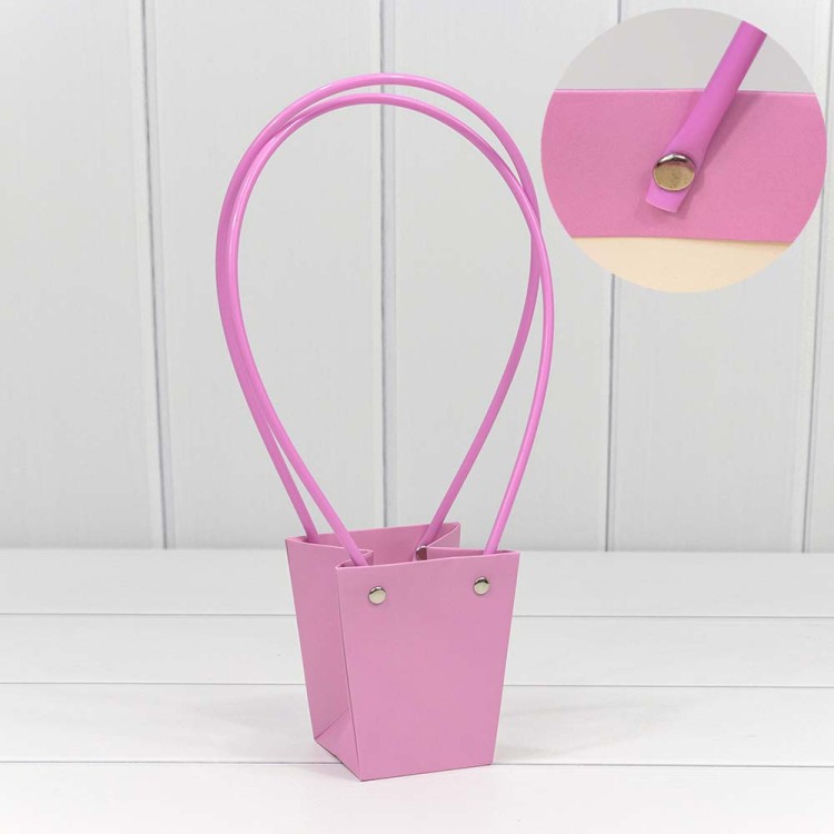 000171J/23 Пакет подарочный "Ваза для цветов" 10*9*6,5 Сиреневый 1/10 1/300