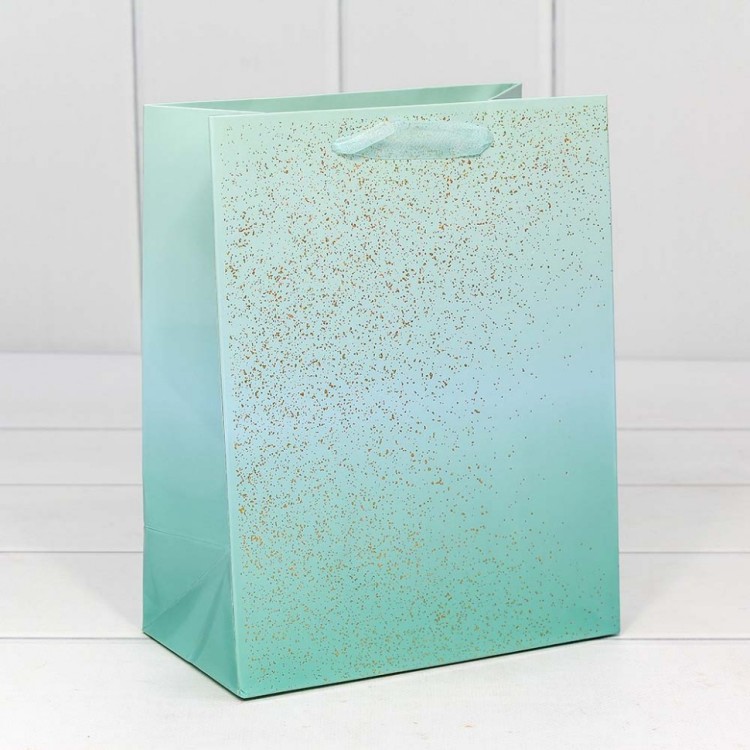 000196E Пакет подарочный "Градиент" с блестящими вкраплениями (микс) 18*23*10 230г 1/20 1/360