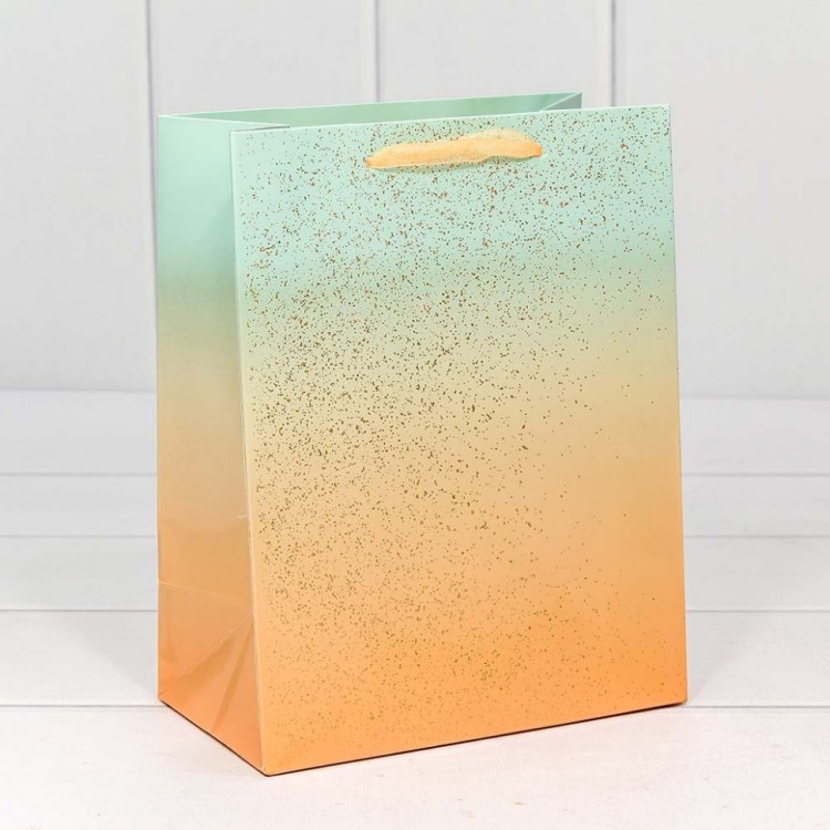 000196E Пакет подарочный "Градиент" с блестящими вкраплениями (микс) 18*23*10 230г 1/20 1/360