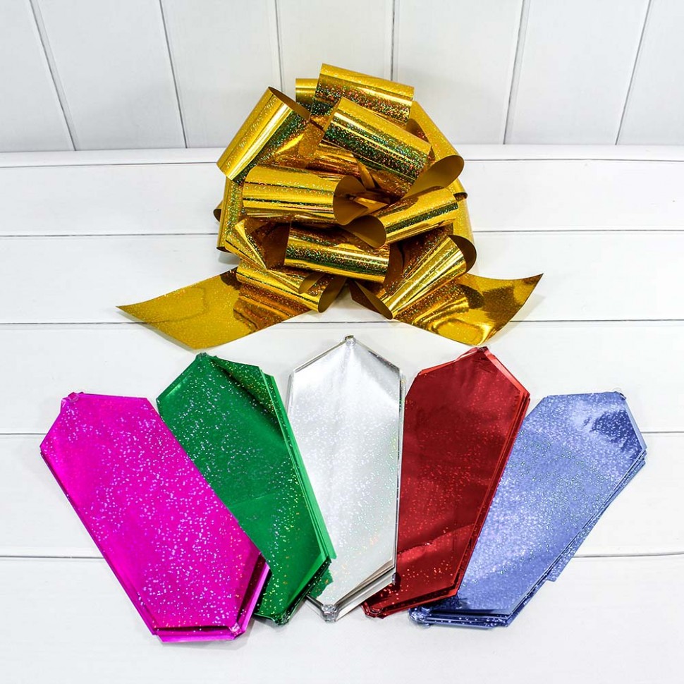 000538-100 Бант-шар 10см голография (микс) 1/20 1/400