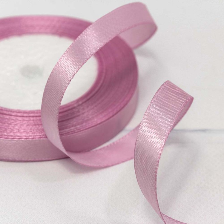562-12/45 Лента Атласная Сатин 1,2см*25ярд Светло-сиреневый 1/10 1/600