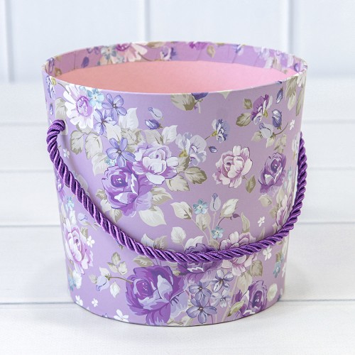 720745/9 Коробка "Ваза для цветов" 15*13 с ручкой "Цветы 2" 1/10 1/120