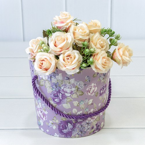 720745/9 Коробка "Ваза для цветов" 15*13 с ручкой "Цветы 2" 1/10 1/120