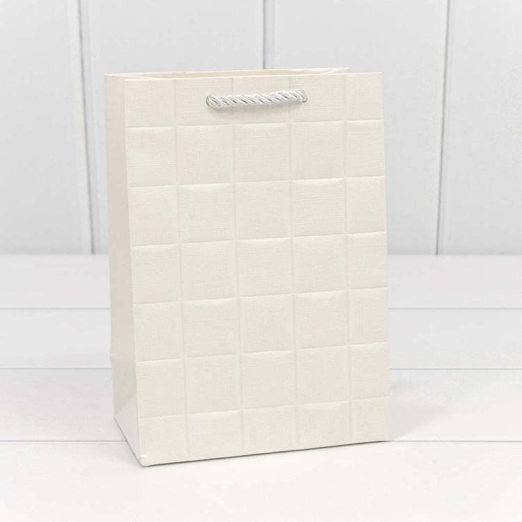 000195G/1 Пакет подарочный "Квадраты" Белый 14*20*8 210г 1/20 1/240