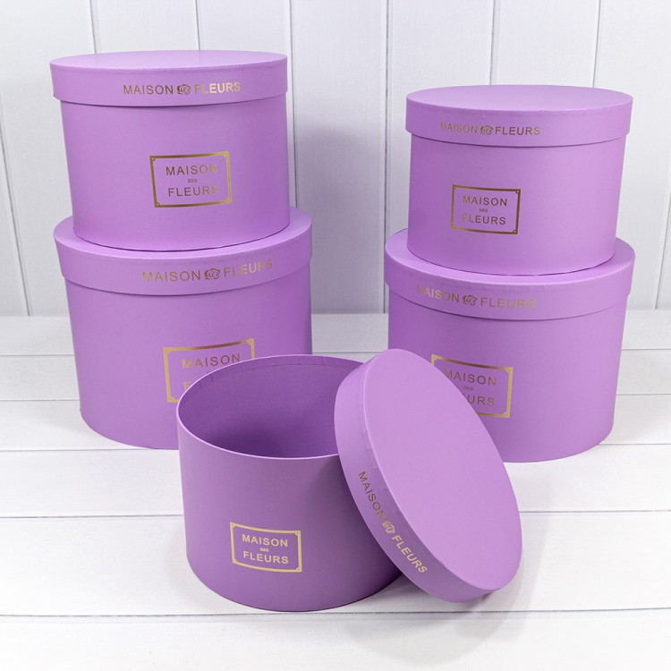 7219006/1537 Коробки Круглые Набор 1/5 30*22,5 "Maison des Fleurs" Сиреневый 1/4