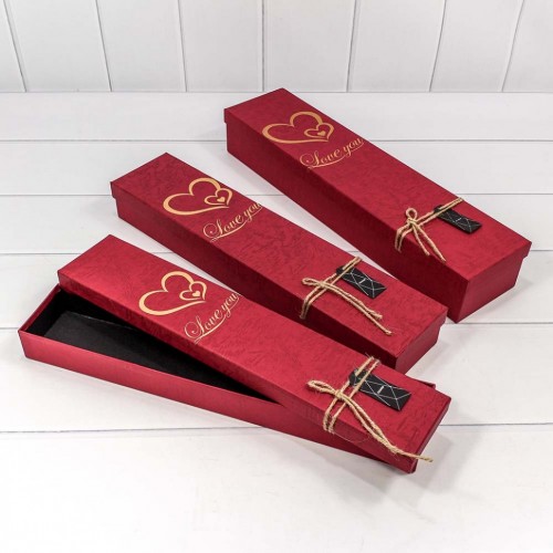 720-635 Набор коробок 1/3 прямоугольный I love you 47,5*11,5*7,5 см (ассортимент) 1/30