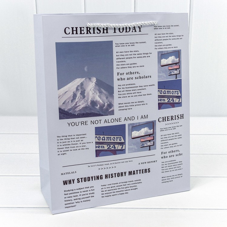 000212C Пакет подарочный "Газета" 26*32*10 157г 1/20 1/360