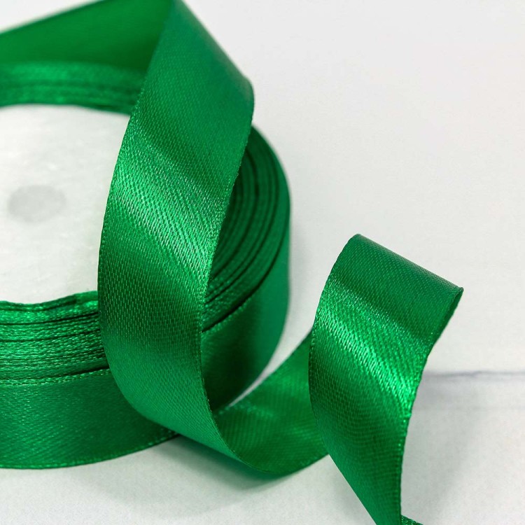 562-20/19 Лента Атласная Сатин 2см*25ярд Зелёный 1/10 1/120