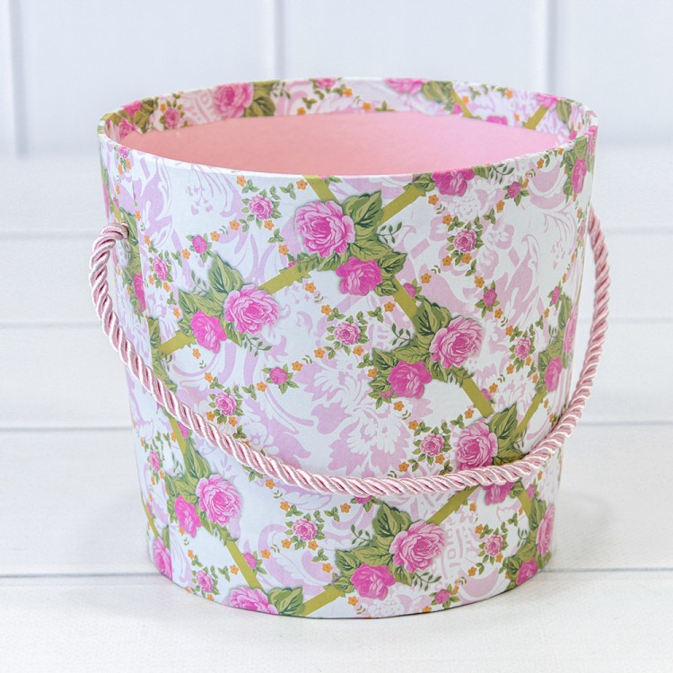 720745/11 Коробка "Ваза для цветов" 15*13 с ручкой "Цветы 4" 1/10 1/120