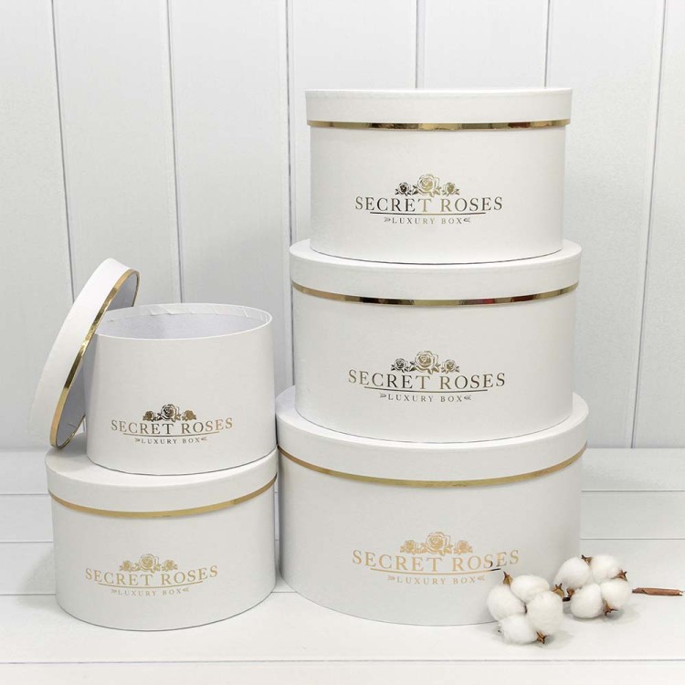 720885/2 Коробки Круглые Набор 1/5 30*16 "Secret Roses" Белый 1/8