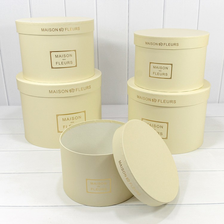 7219006/1900 Коробки Круглые Набор 1/5 30*22,5 "Maison des Fleurs" Бежевый 1/4
