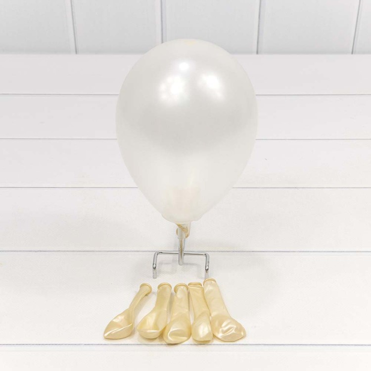 12600/8 Шарики воздушные из латекса "Металлик" 5"/13см (100 шт.) 1г Белый 1/100