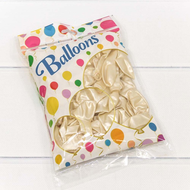 12600/8 Шарики воздушные из латекса "Металлик" 5"/13см (100 шт.) 1г Белый 1/100