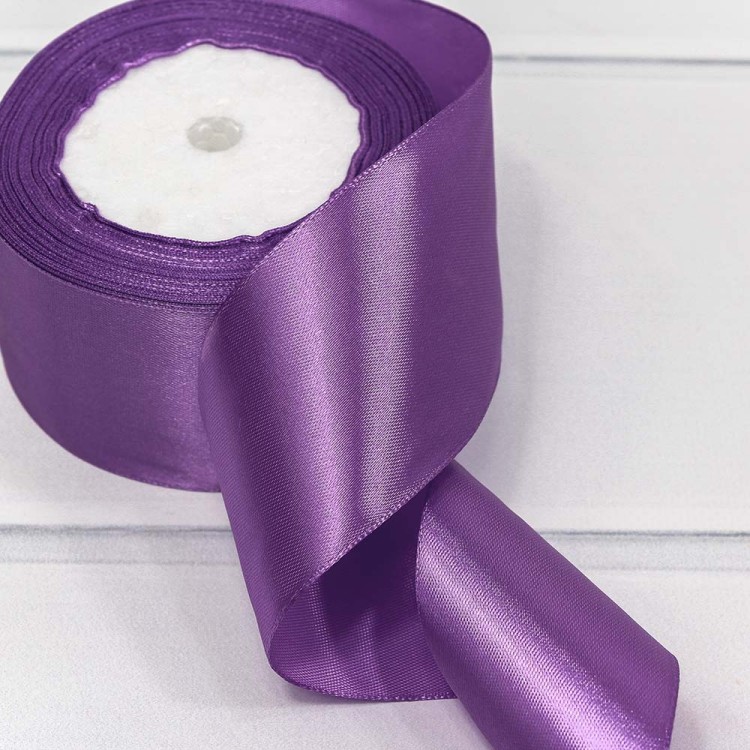 562-50/69 Лента Атласная Сатин 5см*25ярд Фиолетовый 1/4 1/160
