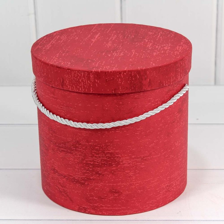 7201360/3 Набор коробок 1/3 цилиндр из дизайнерской бумаги 18,3*17,2 см красный 1/27