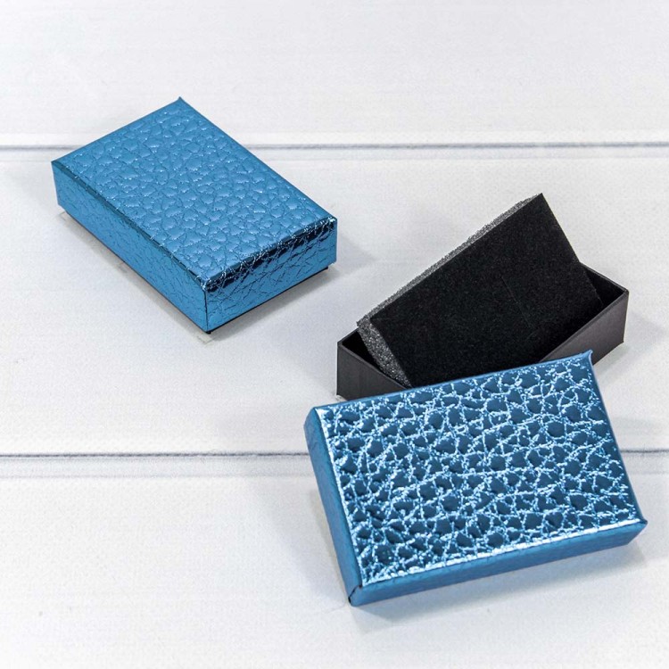 62658/2 Коробка Прямоугольная 8*5*2,5 "Кожа крокодила" Синий 1/24 1/576