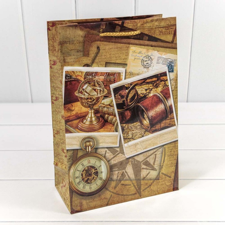 00044K Пакет подарочный "Мужской" глянцевый (микс) 20*30*10 157г 1/20 1/360