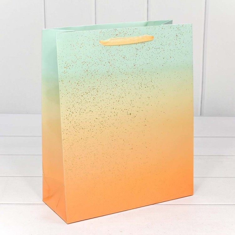 000196C Пакет подарочный "Градиент" с блестящими вкраплениями (микс) 26*32*11 см 1/20 1/240