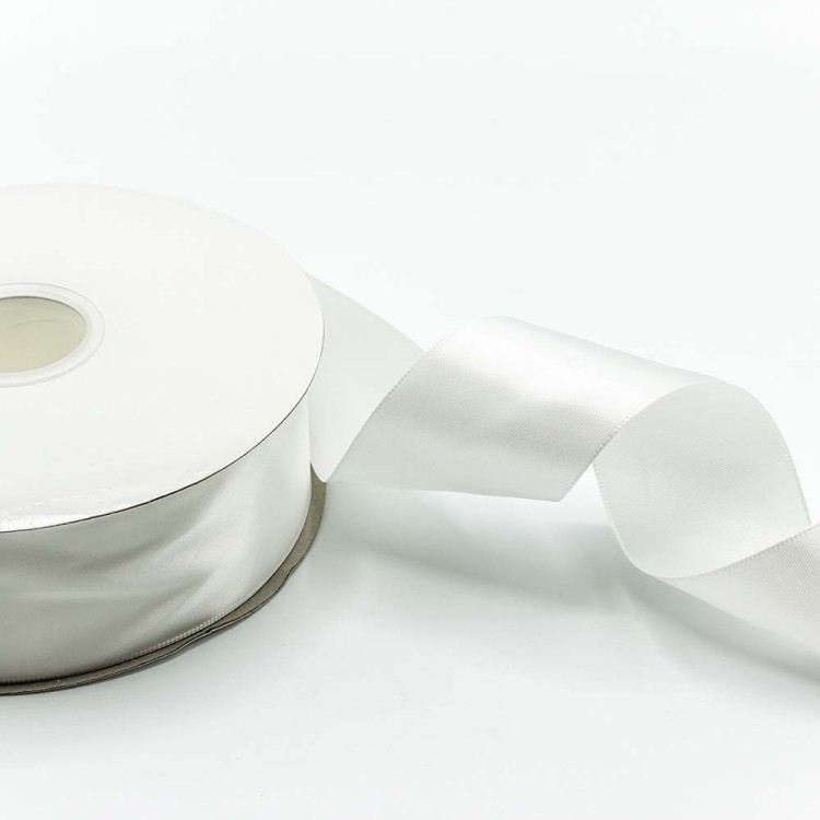 556-50/000 Лента Атласная Полиэстер класс А 5см*100ярд Жемчужно-белый 1/7 1/28