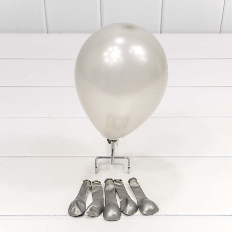 12600/9 Шарики воздушные из латекса "Металлик" 5"/13см (100 шт.) 1г Серебряный 1/100