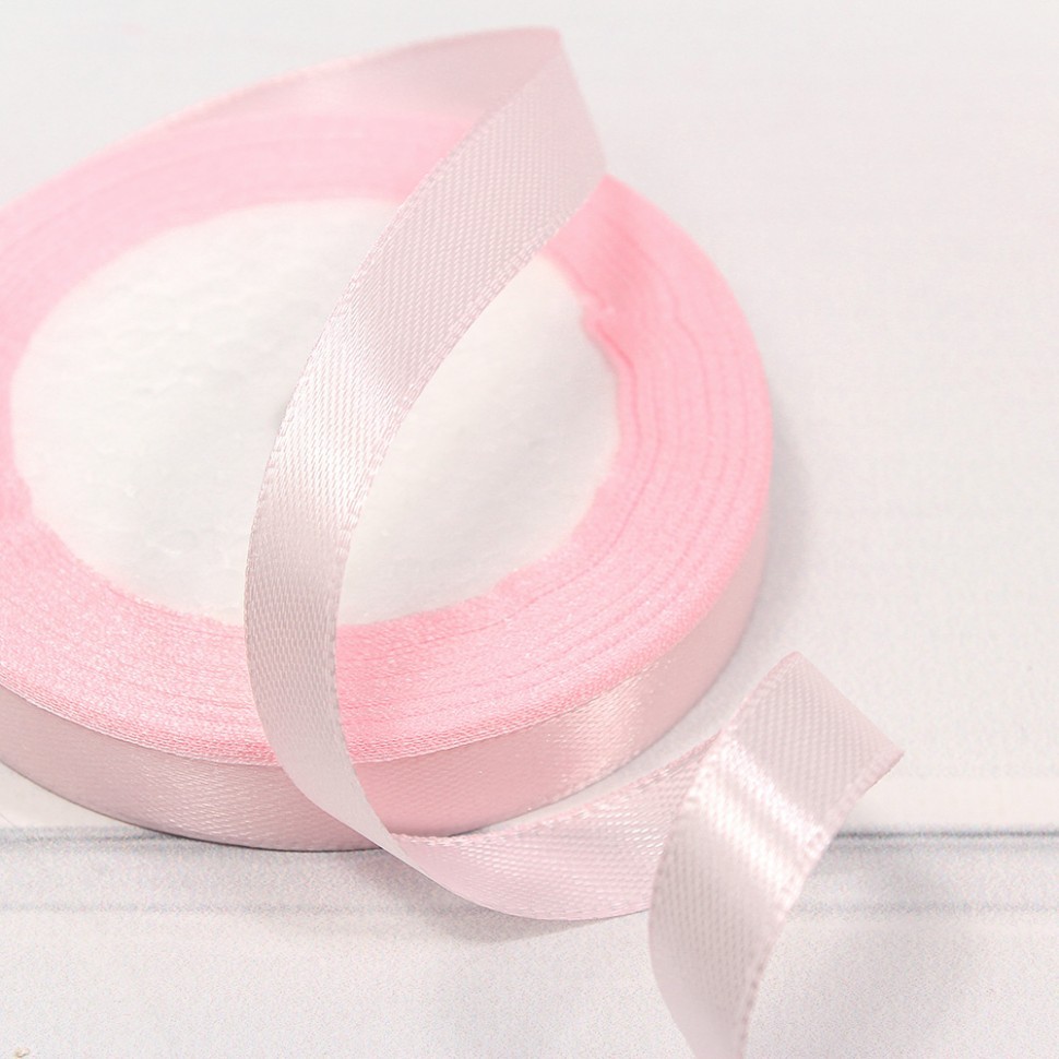 562-12/61 Лента Атласная Сатин 1,2см*25ярд Светло-розовый* 1/10 1/600