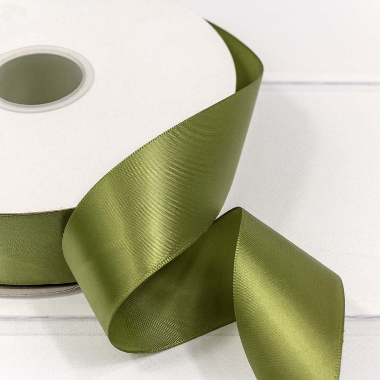 556-38/563 Лента Атласная Полиэстер класс А 3,8см*100ярд Оливковый 1/9 1/36