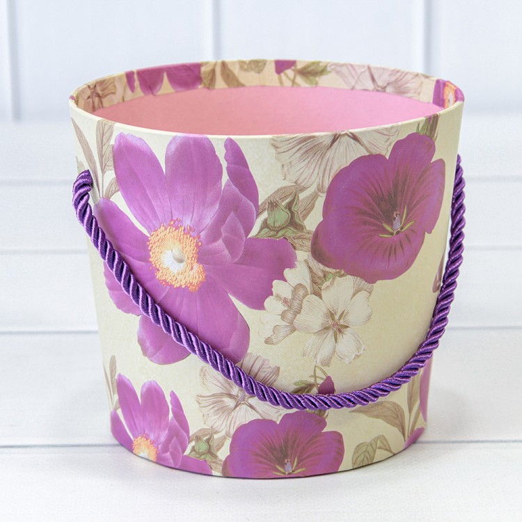 720745/16 Коробка "Ваза для цветов" 15*13 с ручкой "Цветы 5" 1/10 1/120