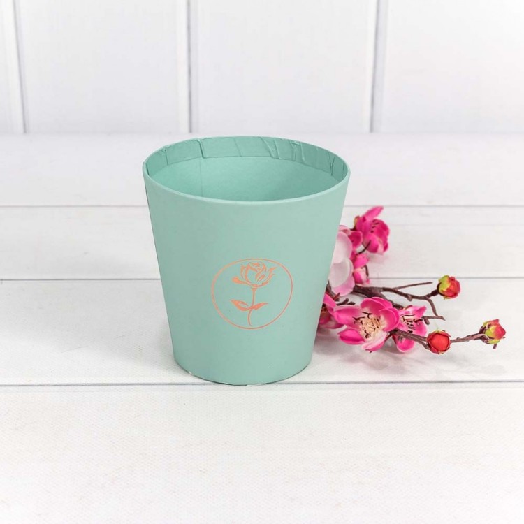 720788/4 Коробка "Ваза для цветов" 10,7*10,6 с тиснением "Мини" Тиффани 1/10 1/120