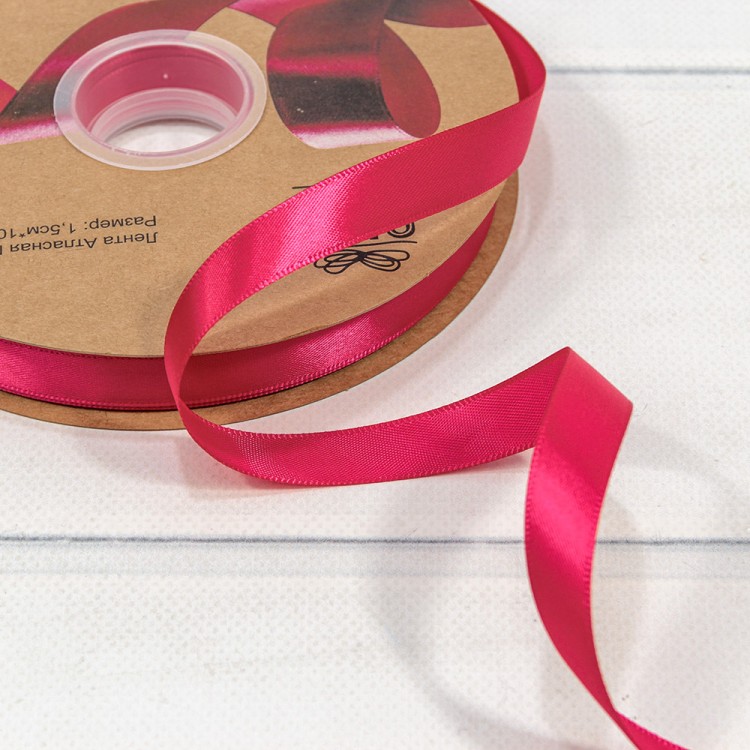 556-15/244 Лента Атласная Полиэстер класс А 1,5см*100ярд Тёмно-малиновый 1/13 1/52