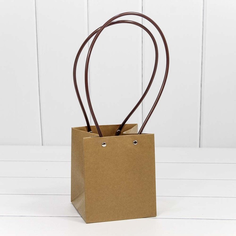 000171P Пакет подарочный "Ваза для цветов" 15*13*13 Крафт 1/10 1/150