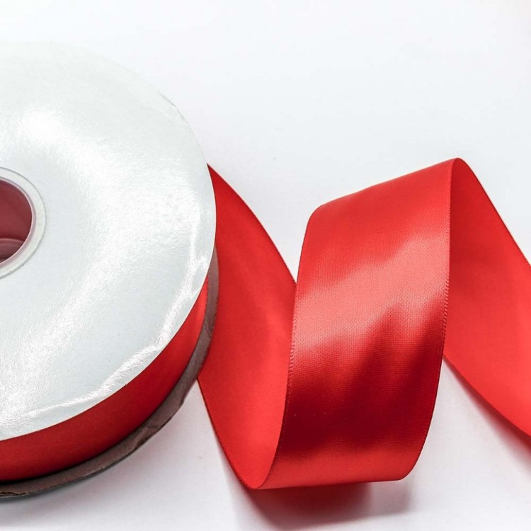 556-50/235 Лента Атласная Полиэстер класс А 5см*100ярд Красный 1/7 1/28