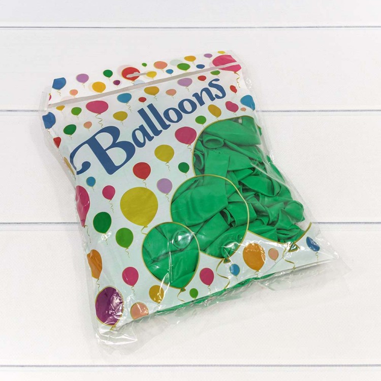 12300/2 Шарики воздушные из латекса "Пастель" 12"/30см (100 шт.) 2,8г Зелёный 1/50