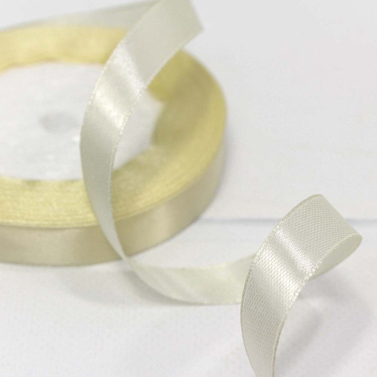 562-12/50 Лента Атласная Сатин 1,2см*25ярд Кремовый 1/10 1/600