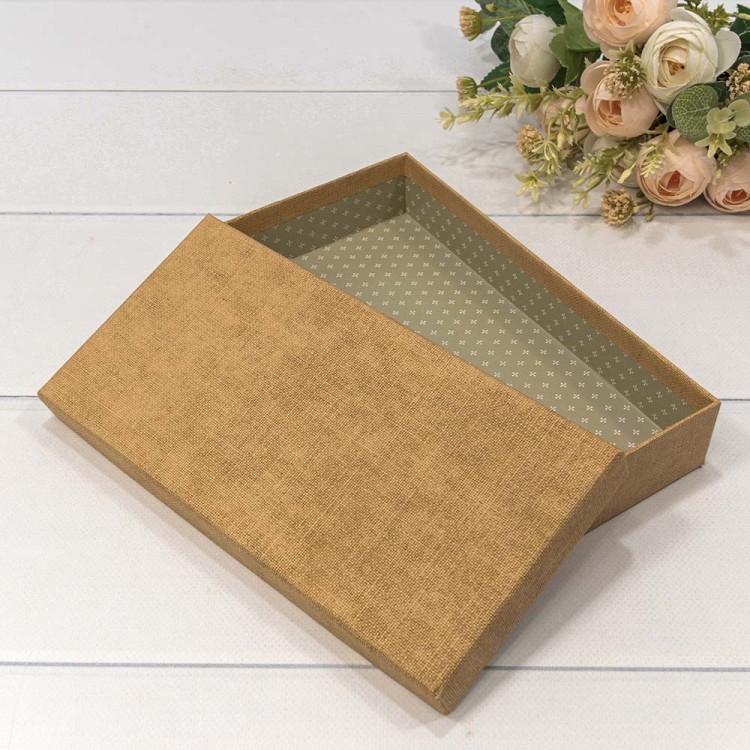 720310/6 Коробка Прямоугольная 24*12*4 под кошелек Серовато-жёлтый 1/120