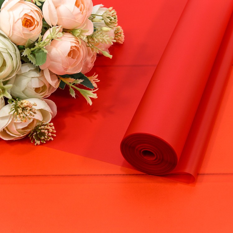 90057/2347 Плёнка 0,59*34м 900г матовая однотонная 55мкм Красный-2347 1/6 1/12